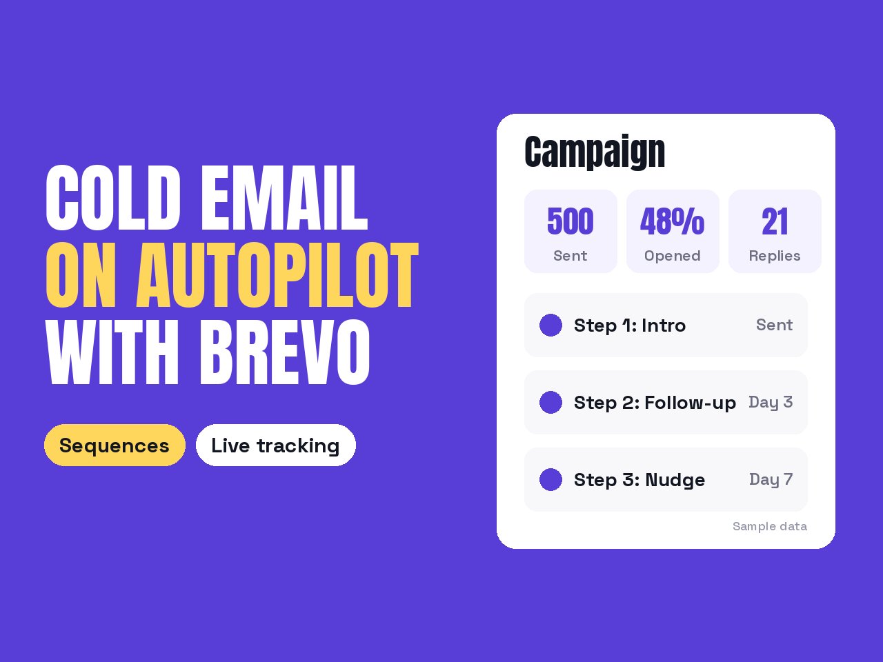Cold email campaign with multi-step sequence and tracking